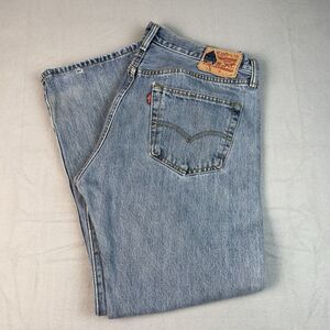 Levi's 501xx Jeans Mens 36x29 Straight Leg Button Fly Blue Denim Distressed
